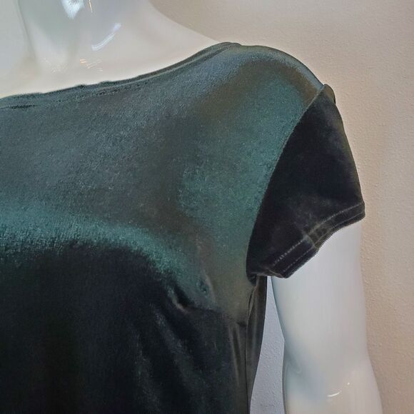 Vintage 90s Jonathan Martin Green Velvet Mini Dress - Picture 4 of 7